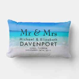 Tropisch strand met een Turquoise Zee bruiloft Kussen