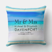 Tropisch strand met een Turquoise Zee bruiloft Kussen (Achterkant)