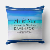 Tropisch strand met een Turquoise Zee bruiloft Kussen (Achterkant)