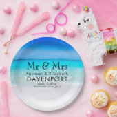 Tropisch strand met een Turquoise Zee bruiloft Papieren Bordje (Feest)