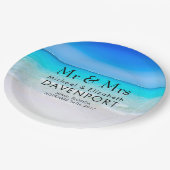 Tropisch strand met een Turquoise Zee bruiloft Papieren Bordje (Gekanteld)