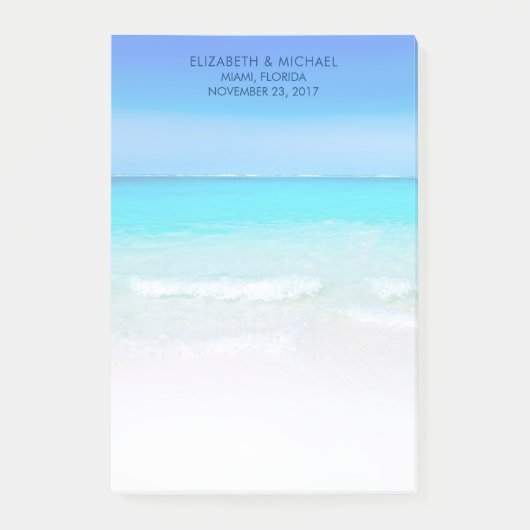 Tropisch strand met een Turquoise Zee bruiloft Post-it® Notes (Voorkant)