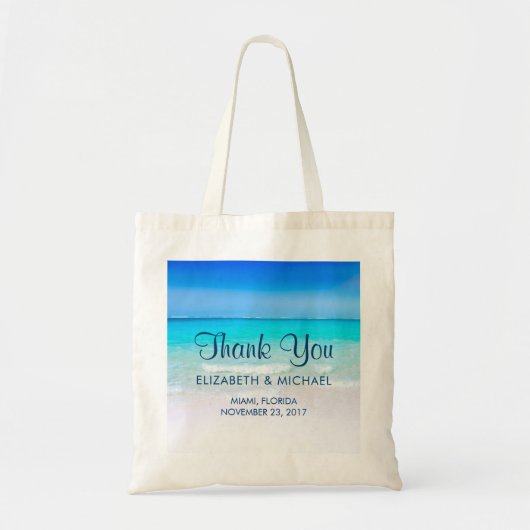 Tropisch strand met een Turquoise Zee bruiloft Tote Bag (Voorkant)