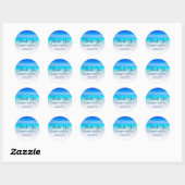 Tropisch strand met een Turquoise Zee Wedding Beda Ronde Sticker (Vel)