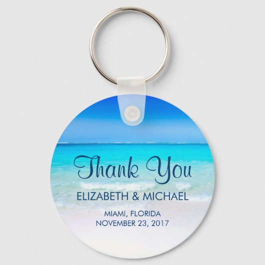 Tropisch strand met een Turquoise Zee Wedding Beda Sleutelhanger (Voorkant)