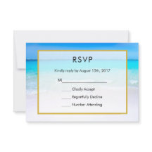 Tropisch strand met een Turquoise Zee Wedding RSVP