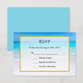 Tropisch strand met een Turquoise Zee Wedding RSVP Kaartje (Voorkant / Achterkant)
