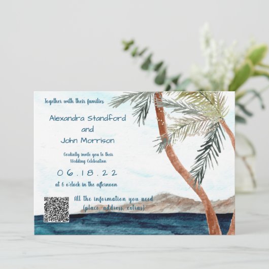 Tropisch strand met gevechtsband kaart (Staand voorkant)