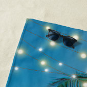 Tropisch strand met handpalmen Beach Blue Ocean Strandlaken (In situ)