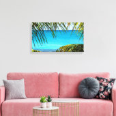 Tropisch strand met handpalmen canvas afdruk (Insitu (Woonkamer))