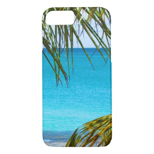 Tropisch strand met handpalmen Case-Mate iPhone case (Achterkant)