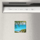 Tropisch strand met handpalmen magneet (Insitu (Vaatwasser))