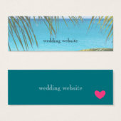 Tropisch strand met handpalmen mini visitekaartjes (Voorkant /achterkant)