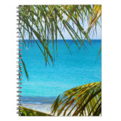 Tropisch strand met handpalmen notitieboek (Voorkant)