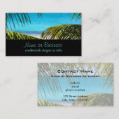 Tropisch strand met handpalmen visitekaartje (Voorkant / Achterkant)