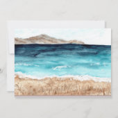 Tropisch strand met lichten Save the Date Kaart (Achterkant)