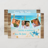 Tropisch strand met meerdere foto's, behalve de Ka Save The Date (Voorkant / Achterkant)