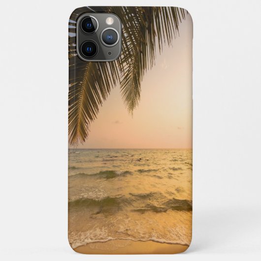 Tropisch strand met palmbomen bij zonsondergang Case-Mate iPhone case (Achterkant)