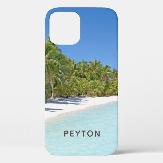 Tropisch strand met palmbomen Case-Mate iPhone case (Achterkant)
