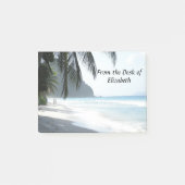 Tropisch strand met palmbomen gepersonaliseerd post-it® notes (Voorkant)