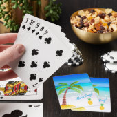 Tropisch strand met palmboom Aloha-speelkaarten Pokerkaarten (Insitu)