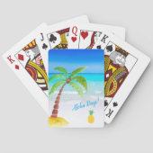 Tropisch strand met palmboom Aloha-speelkaarten Pokerkaarten (Achterkant)