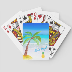 Tropisch strand met palmboom Aloha-speelkaarten Pokerkaarten