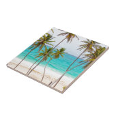 Tropisch strand met palmboom tegeltje (Zijkant)
