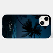 Tropisch strand met palmen Case-Mate iPhone case (Achterkant (horizontaal))