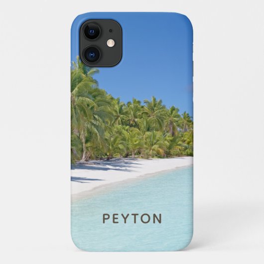 Tropisch strand met palmen Case-Mate iPhone hoesje (Achterkant)