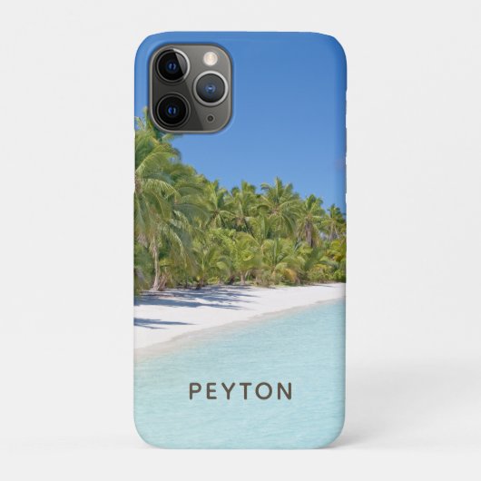 Tropisch strand met palmen Case-Mate iPhone hoesje (Achterkant)