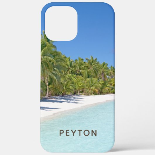 Tropisch strand met palmen gemonogrammeerde hoes C (Achterkant)