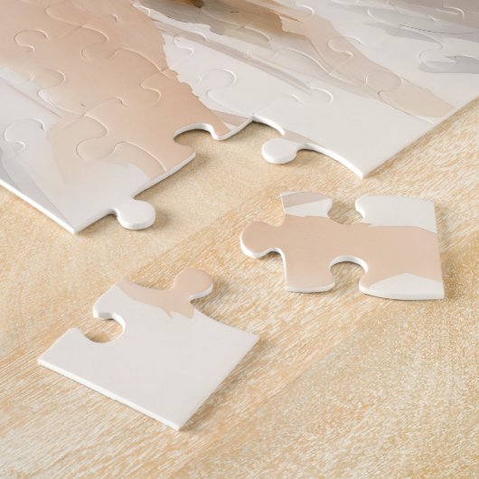 Tropisch strand met palmen legpuzzel (Zijkant)