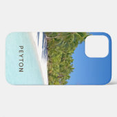 Tropisch Strand met Palmen Monogrammeermerk Case-Mate iPhone Case (Achterkant (horizontaal))