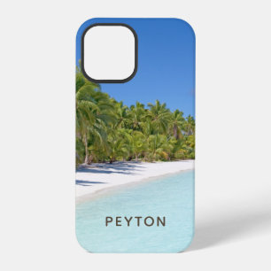 Tropisch Strand met Palmen Monogrammeermerk iPhone 12 Pro Hoesje