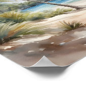 Tropisch strand met palmen poster (Hoek)