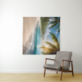 Tropisch strand met palmen wandkleed (In Situ (horizontaal))
