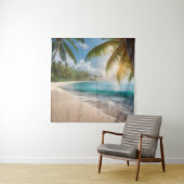 Tropisch strand met palmen wandkleed (In situ)