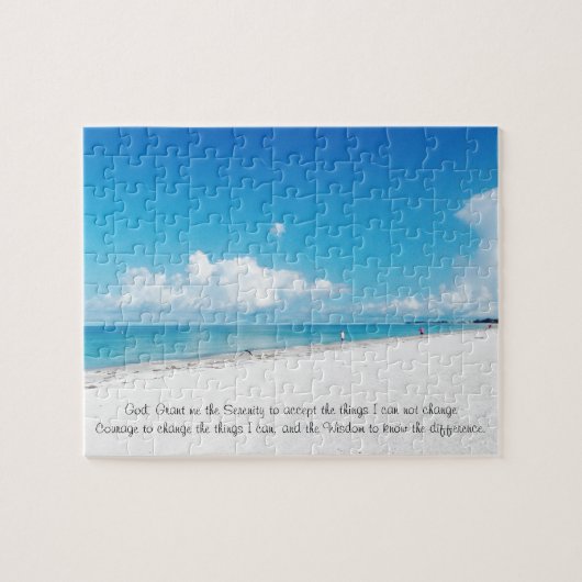 Tropisch strand met Serenity Prayer Legpuzzel (Horizontaal)