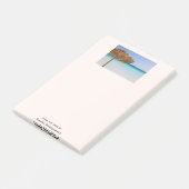 Tropisch strand met strooien parasol post-it® notes (Schuin)