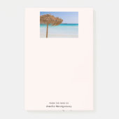 Tropisch strand met strooien parasol post-it® notes (Voorkant)