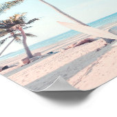 Tropisch strand met surfplanken poster (Hoek)