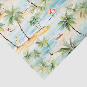 Tropisch strand met surfplanken tissuepapier (Detail)
