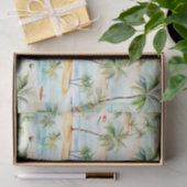 Tropisch strand met surfplanken tissuepapier (Geschenk)