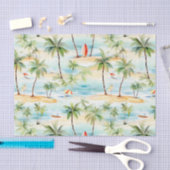 Tropisch strand met surfplanken tissuepapier (Craft)