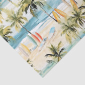 Tropisch strand met surfplanken tissuepapier (Detail)