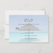 Tropisch strand met Thatched Umbrella Wedding RSVP (Voorkant)