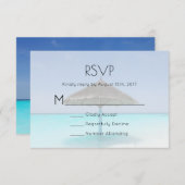 Tropisch strand met Thatched Umbrella Wedding RSVP (Voorkant / Achterkant)