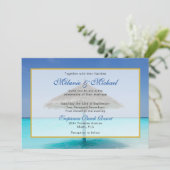 Tropisch strand met troebel huwelijk kaart (Staand voorkant)