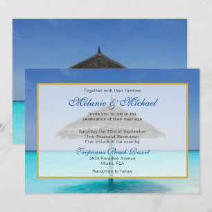 Tropisch strand met troebel huwelijk kaart